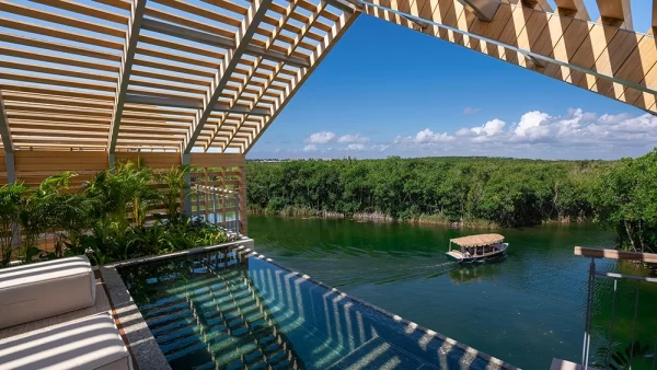 rooftop villa pool overlooking lagoon
