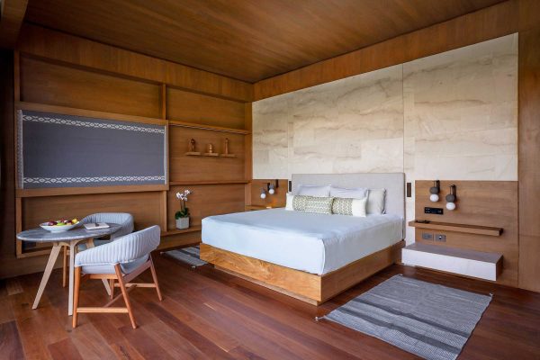 custom wood villa bedroom 