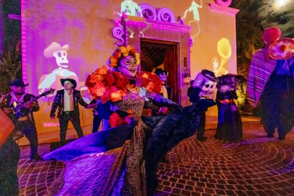 catrina perform during mayakoba event