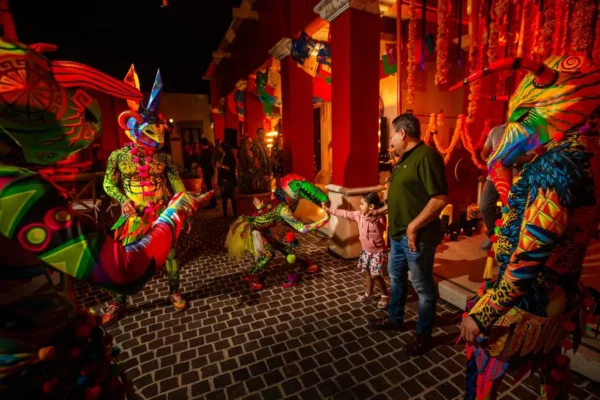 kids enjoy costume day of the dead party at mayakoba